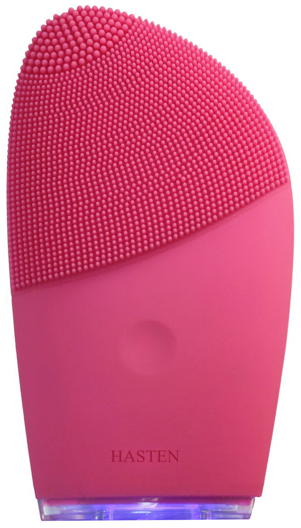 Изображение товара Массажер-очиститель для лица Hasten HAS1000 розовый USB вибрационный гипоаллергенный силикон