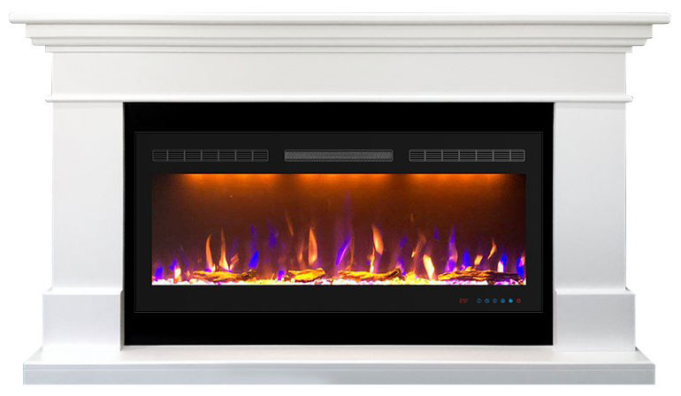 Изображение товара Каминокомплект Royal Flame California с Очагом Crystal 40 белый электрокамин стиль минимализм