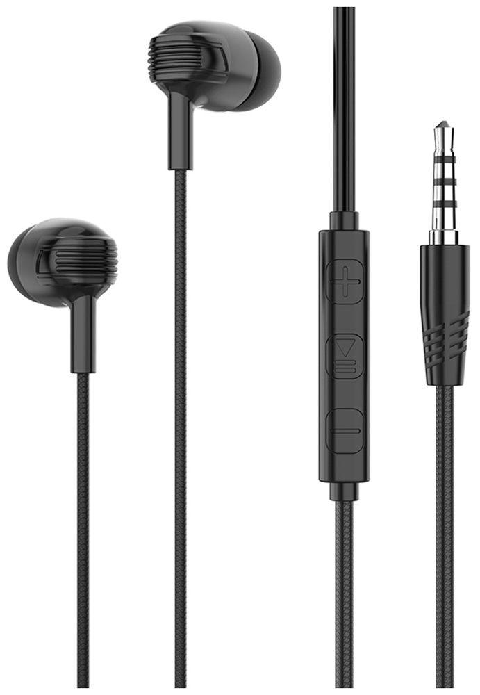 Изображение товара Проводные вставные наушники Pero EP04 черные с микрофоном и наилучшей изоляцией