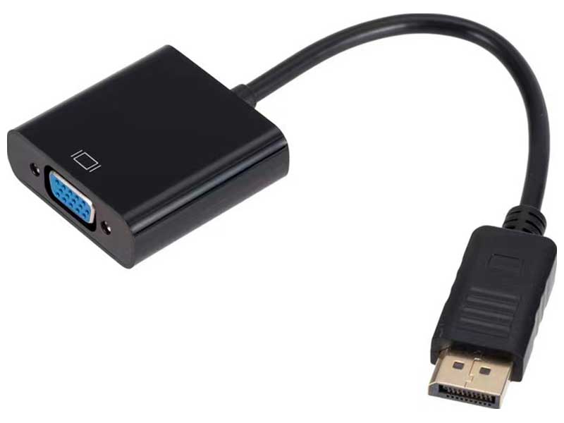 Изображение товара Переходник с кабелем DisplayPort - VGA 15 см позолоченные контакты черный