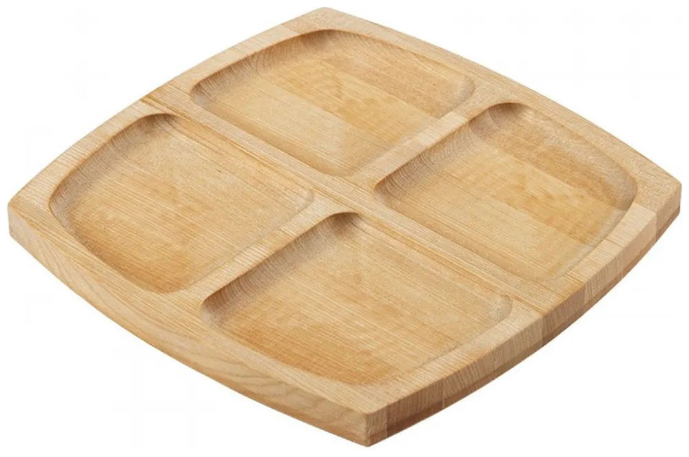 Изображение товара Менажница Mallony 4 секции из березы 18x18 см для сервировки стола