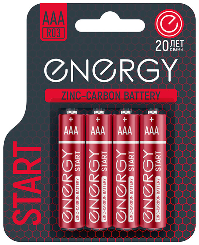 Изображение товара Батарейка солевая Energy Start R03/4B (AAА) 107039