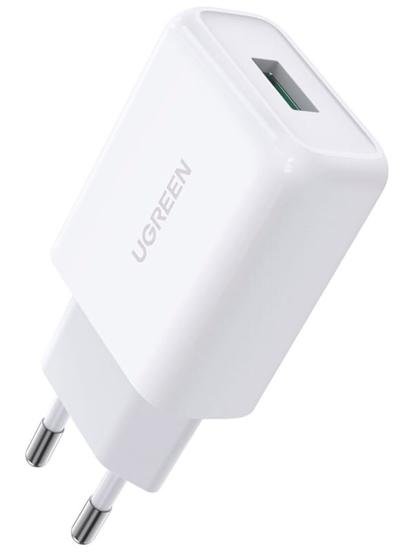 Сетевое зарядное устройство Ugreen USB-A QC 3.0 18W, Fast Charger EU, цвет белый (10133) Сетевое зарядное устройство Ugreen USB-A QC 3.0 18W, Fast Charger EU, цвет белый (10133)