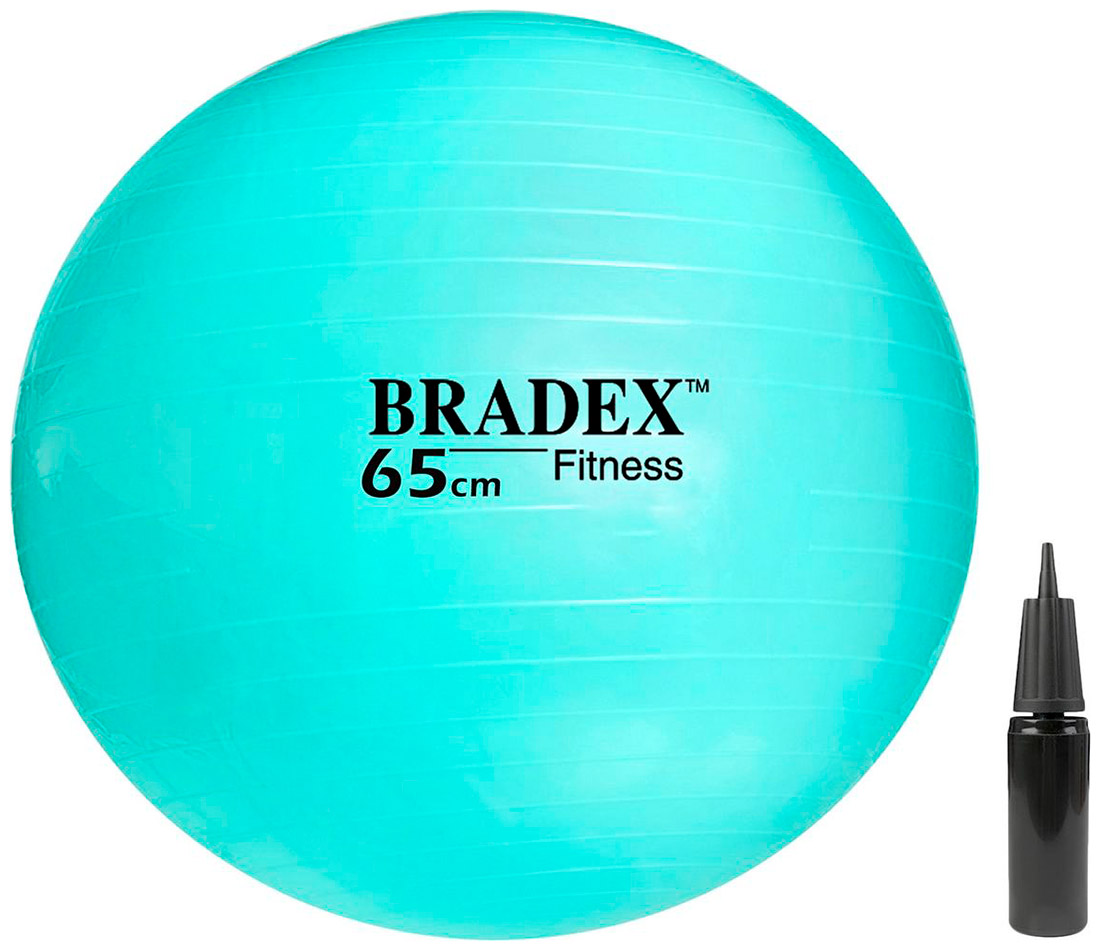 Изображение товара Мяч для фитнеса Bradex ФИТБОЛ-65 с насосом SF 1022, мятный