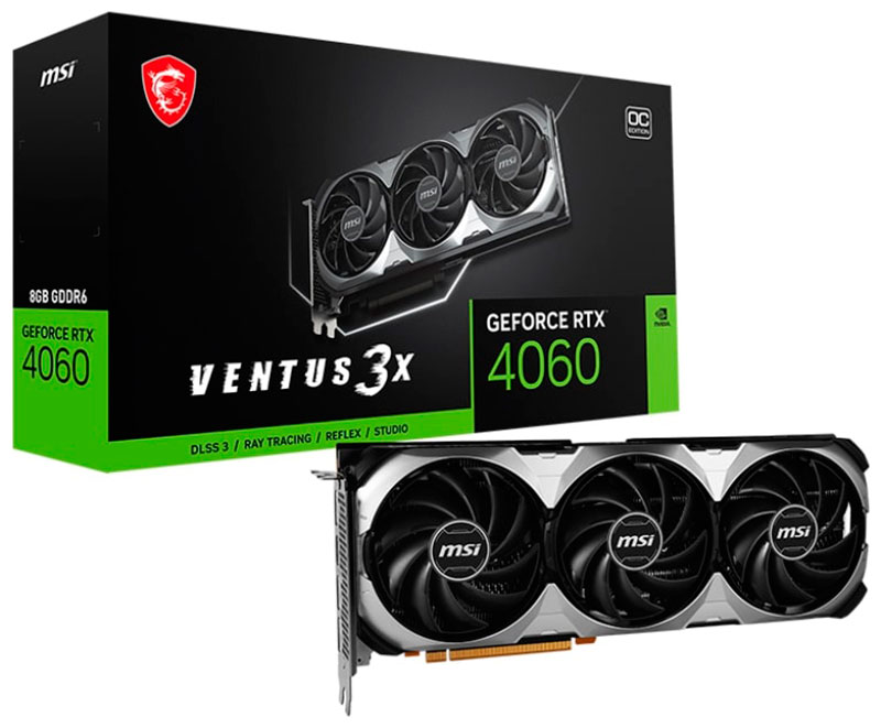 Видеокарта MSI GeForce RTX 4060 VENTUS 3X 8G Видеокарта MSI GeForce RTX 4060 VENTUS 3X 8G