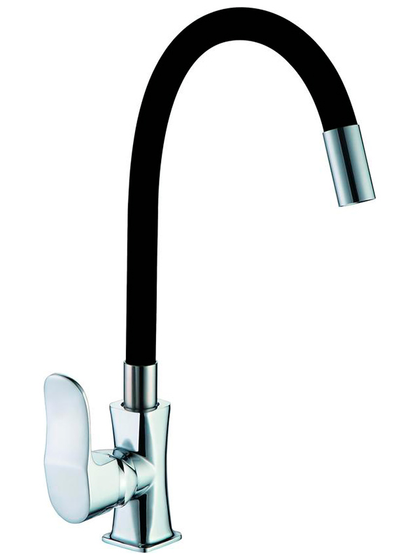 

Смеситель для кухни с гибким изливом D-Lin хром (D155318-1), Хром/черный