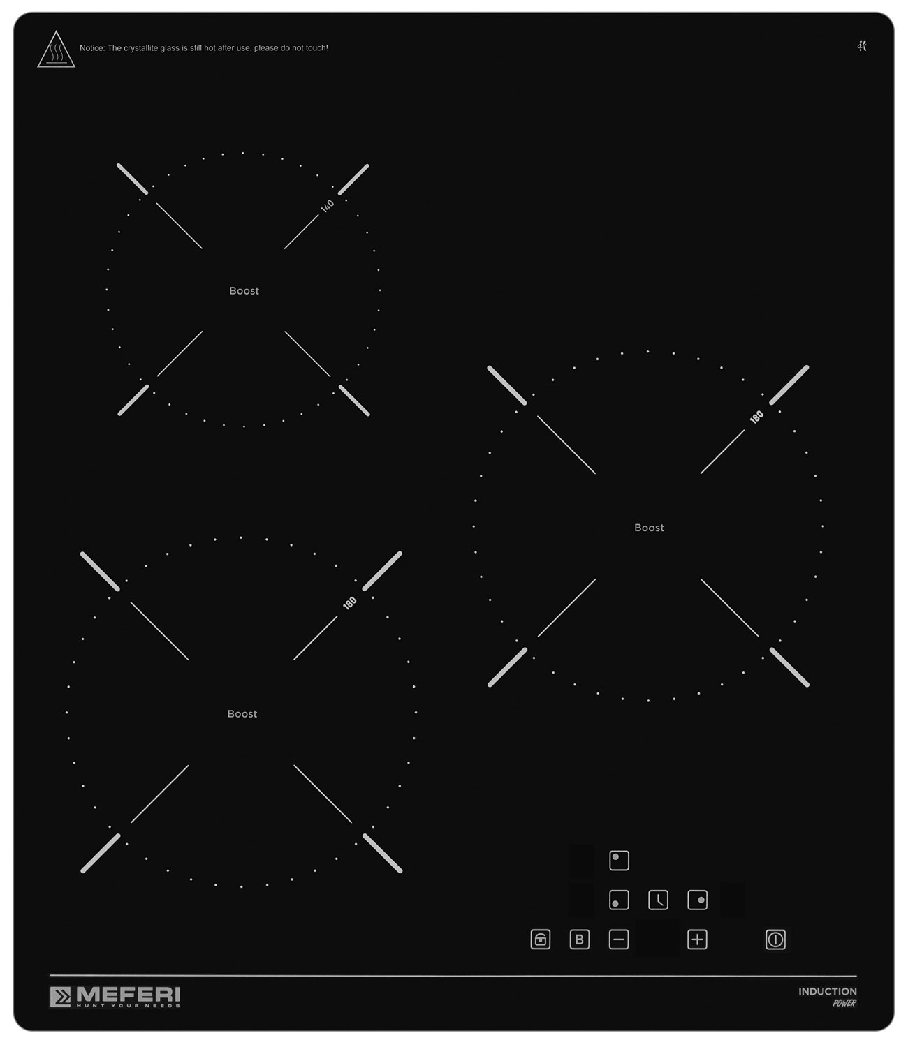 

Электрическая варочная панель Meferi MIH453BK POWER, Черный