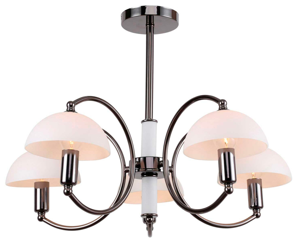 Изображение товара Люстра потолочная Lussole Gila с светодиодными лампами, белый хром, 5 ламп, для кухни