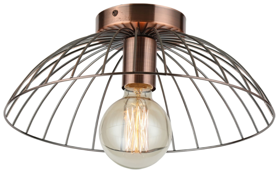 Изображение товара Потолочный светильник Lussole Loft Brooks с медной отделкой стиль Лофт для интерьера