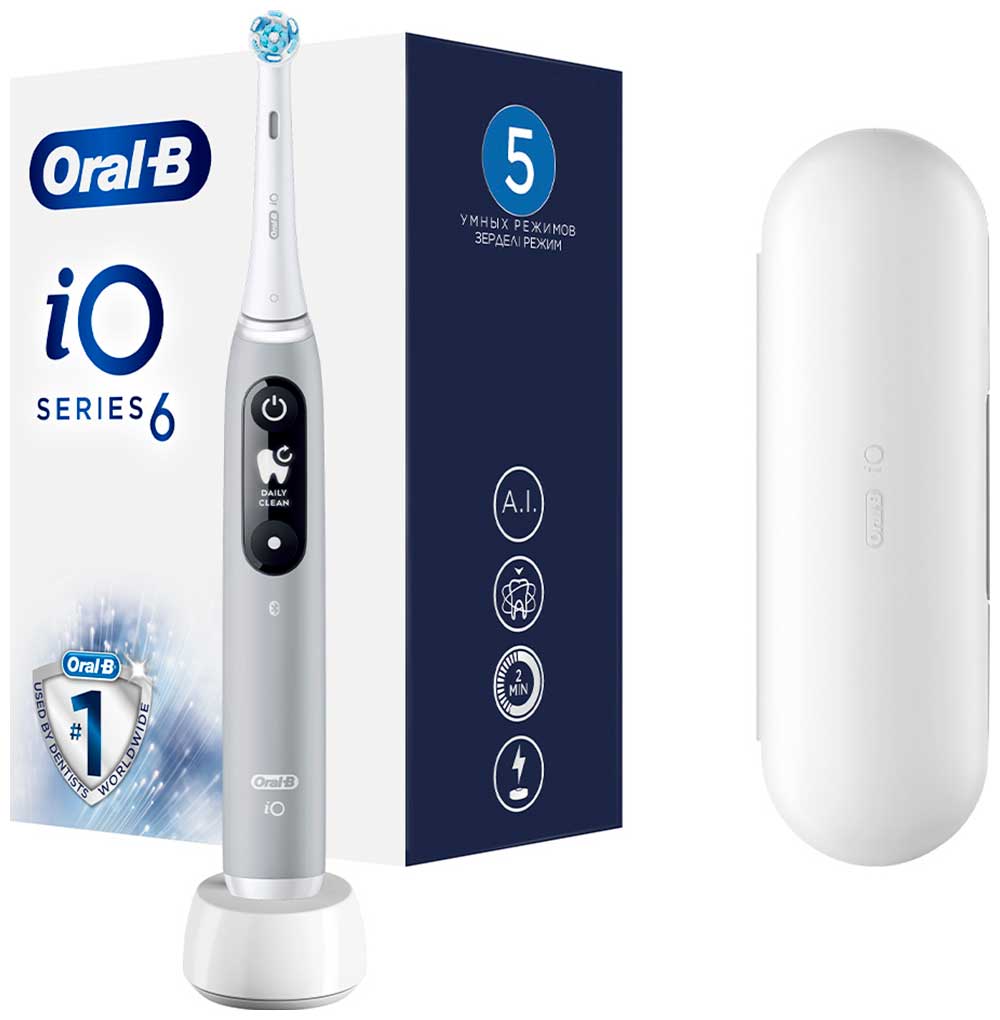 Электрическая зубная щетка  Oral-B Oral-B iO 6 S Grey Opal Электрическая зубная щетка  Oral-B Oral-B iO 6 S Grey Opal