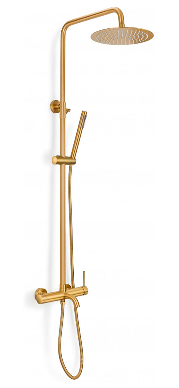 Изображение товара Душевая система Milacio Ultra в золотом матовом цвете встраиваемая современная надежная