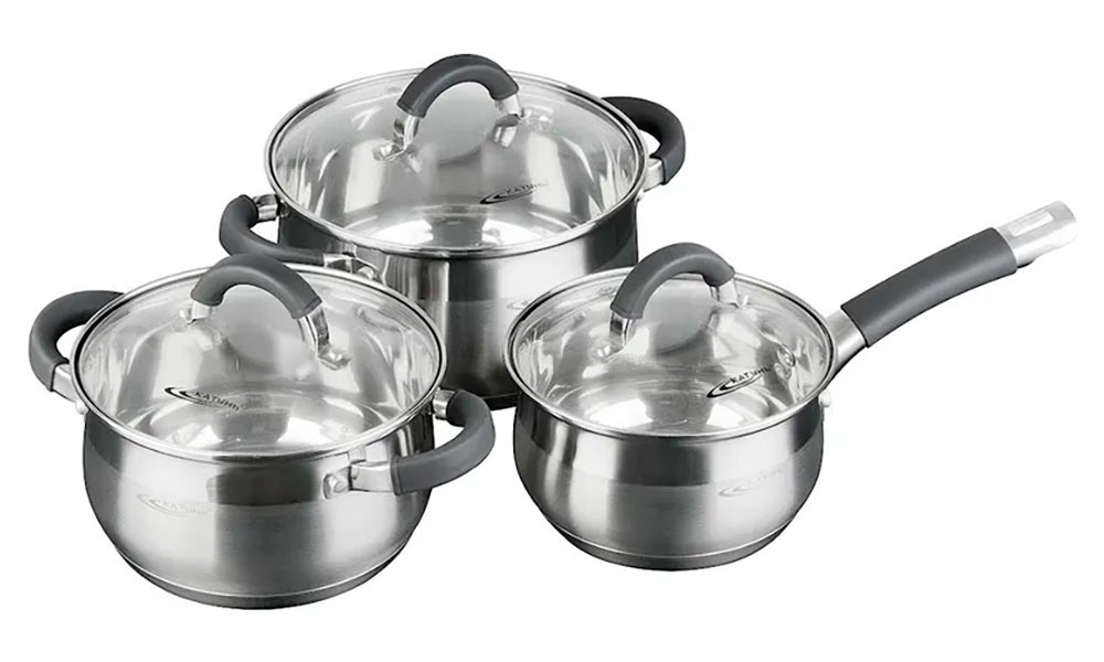 Изображение товара Набор кастрюль Катунь Ирида КТ08-A, 6 предметов из нержавеющей стали