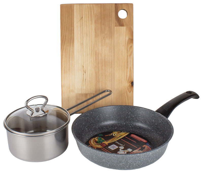 Изображение товара Набор посуды Panairo Catalina №2 (CA-NAB-2) комплект (сковорода + ковш+ разделочная доска )