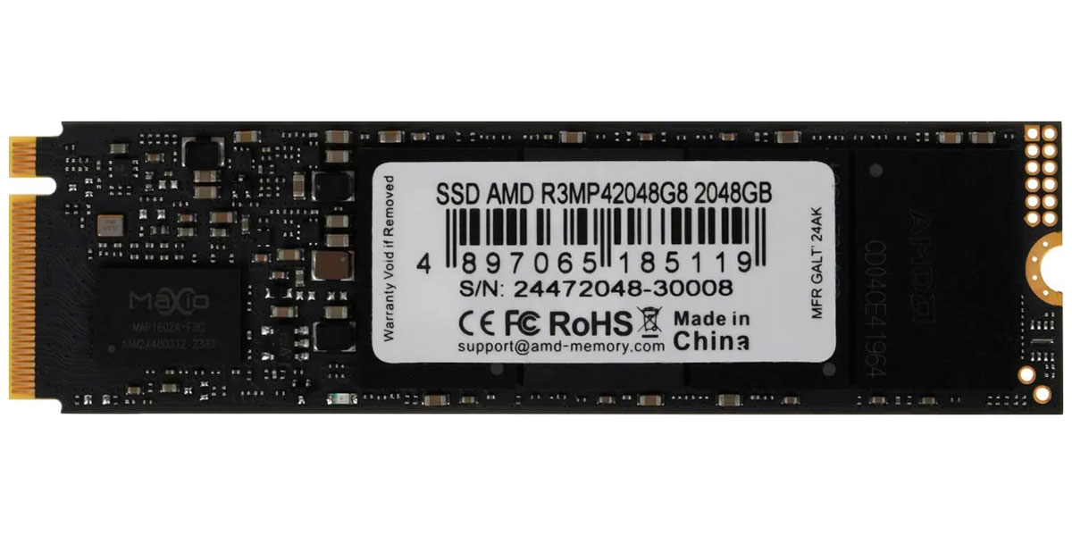 Изображение товара SSD накопитель AMD 2Tb R3 Series PCIe 4.0 M.2 2280 3D NAND