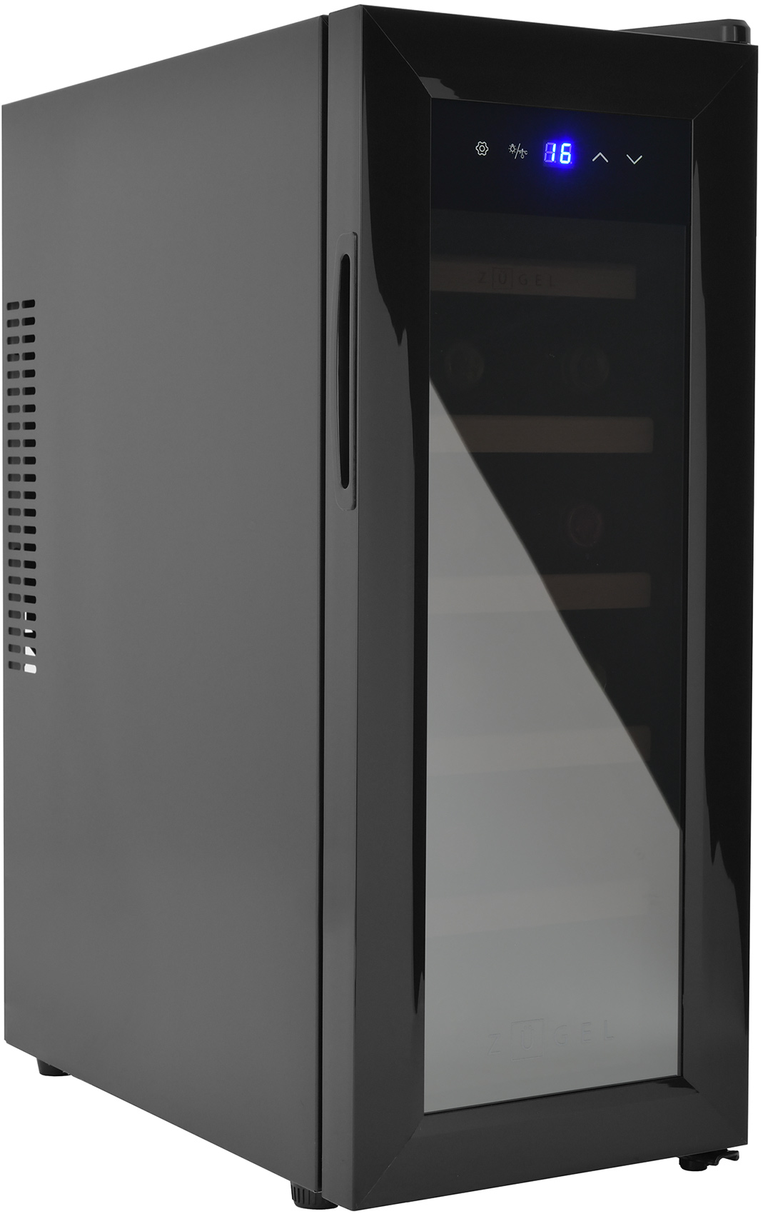 Изображение товара Винный шкаф Zugel ZTWF122B черный термоэлектрический для 12 бутылок