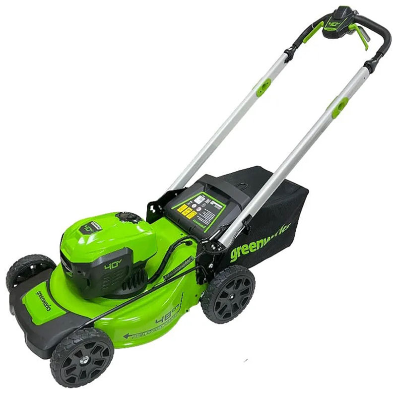 Изображение товара Газонокосилка аккумуляторная Greenworks 40V 48 см самохдная с 2 АКБ и зарядным