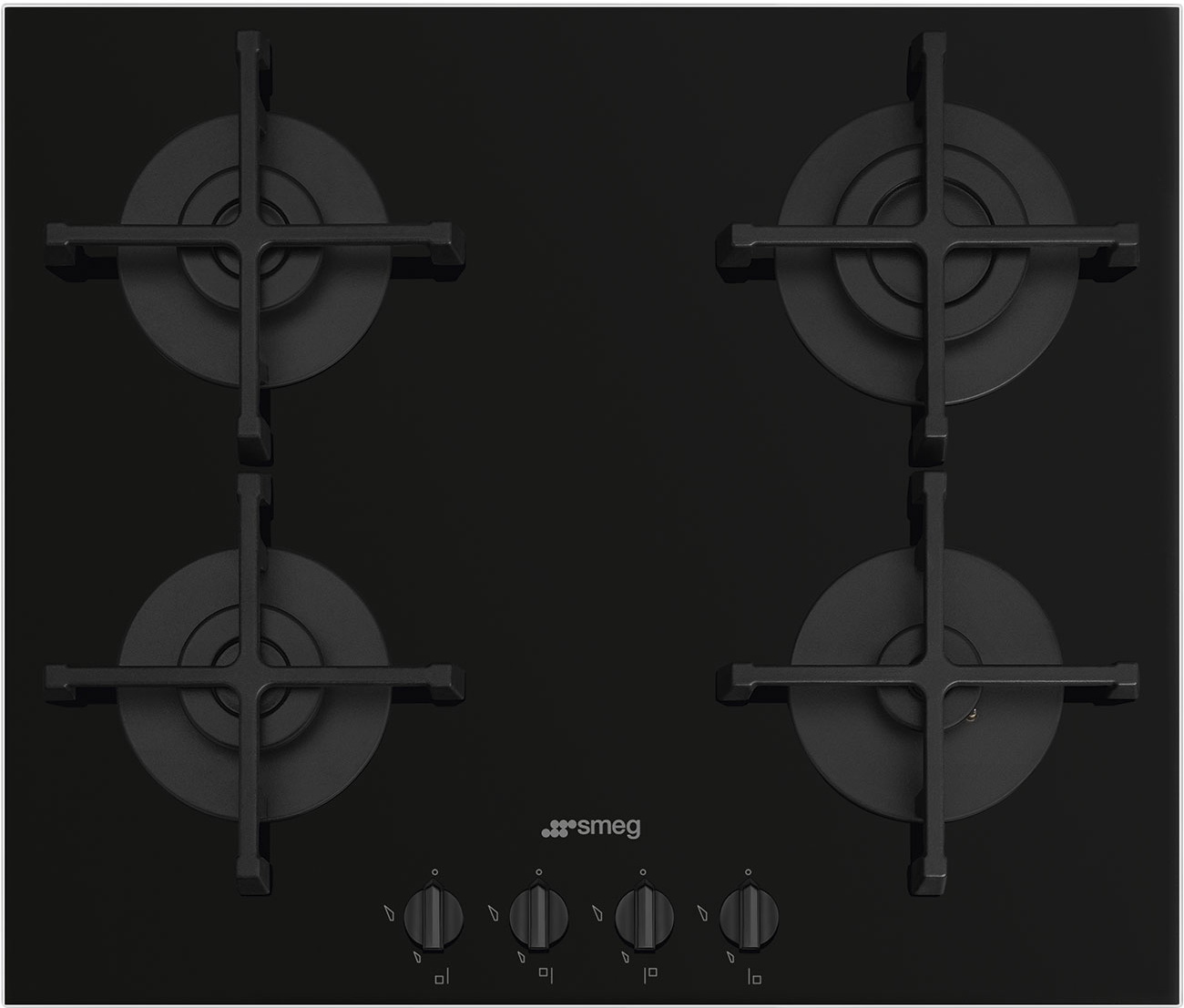 Изображение товара Газовая варочная панель Smeg PV264B 4 конфорки закаленное стекло Италия