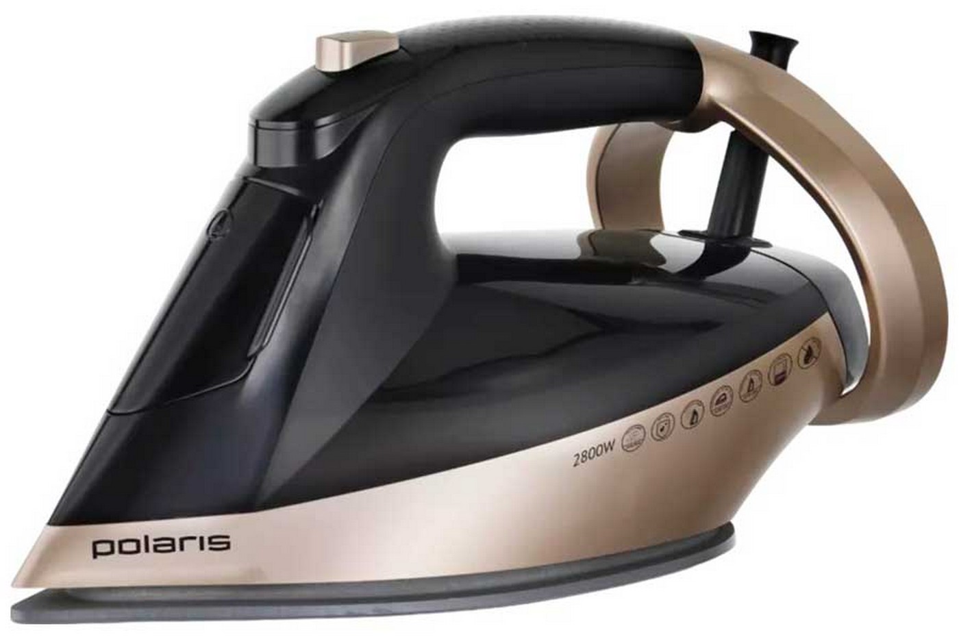 Утюг Polaris PIR 2852AK 3m Smart Temp, 2800 Вт, керамическое покрытие, черный/золотой
