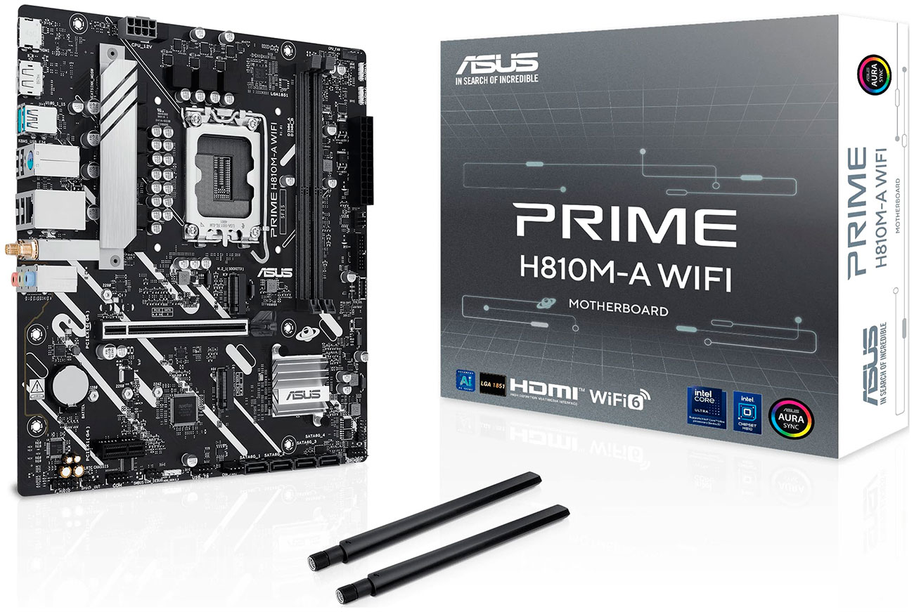 Изображение товара Материнская плата Asus PRIME H810M-A WIFI с поддержкой DDR5 и Wi-Fi