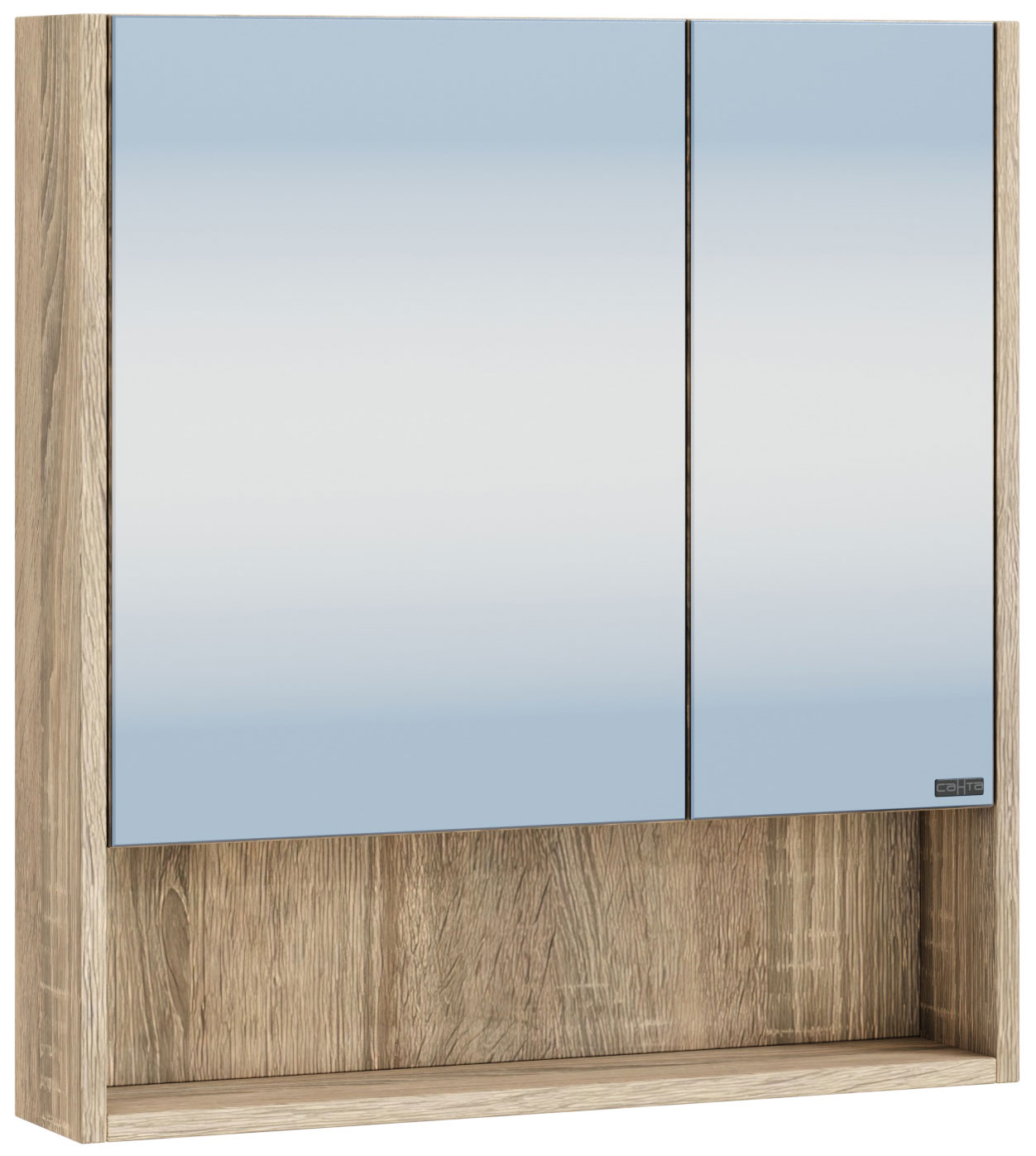 Изображение товара Зеркальный шкаф Санта Мира 60 янтарный влагостойкий с зеркалом и полками