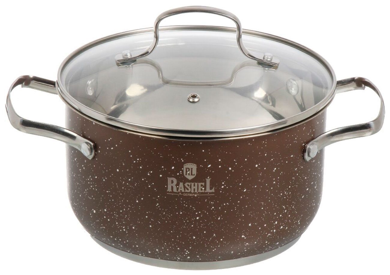 Изображение товара Кастрюля Rashel R-109z, нержавеющая сталь, 1.9 л, с крышкой, крышка стекло, индукция