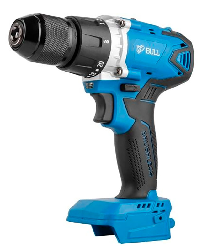Изображение товара Аккумуляторная дрель-шуруповёрт Bull SR 1802 в коробке, XLTpro SOLO, бесщеточный, 18 В, 80 Н*м, БЗП (мет.) 13 мм