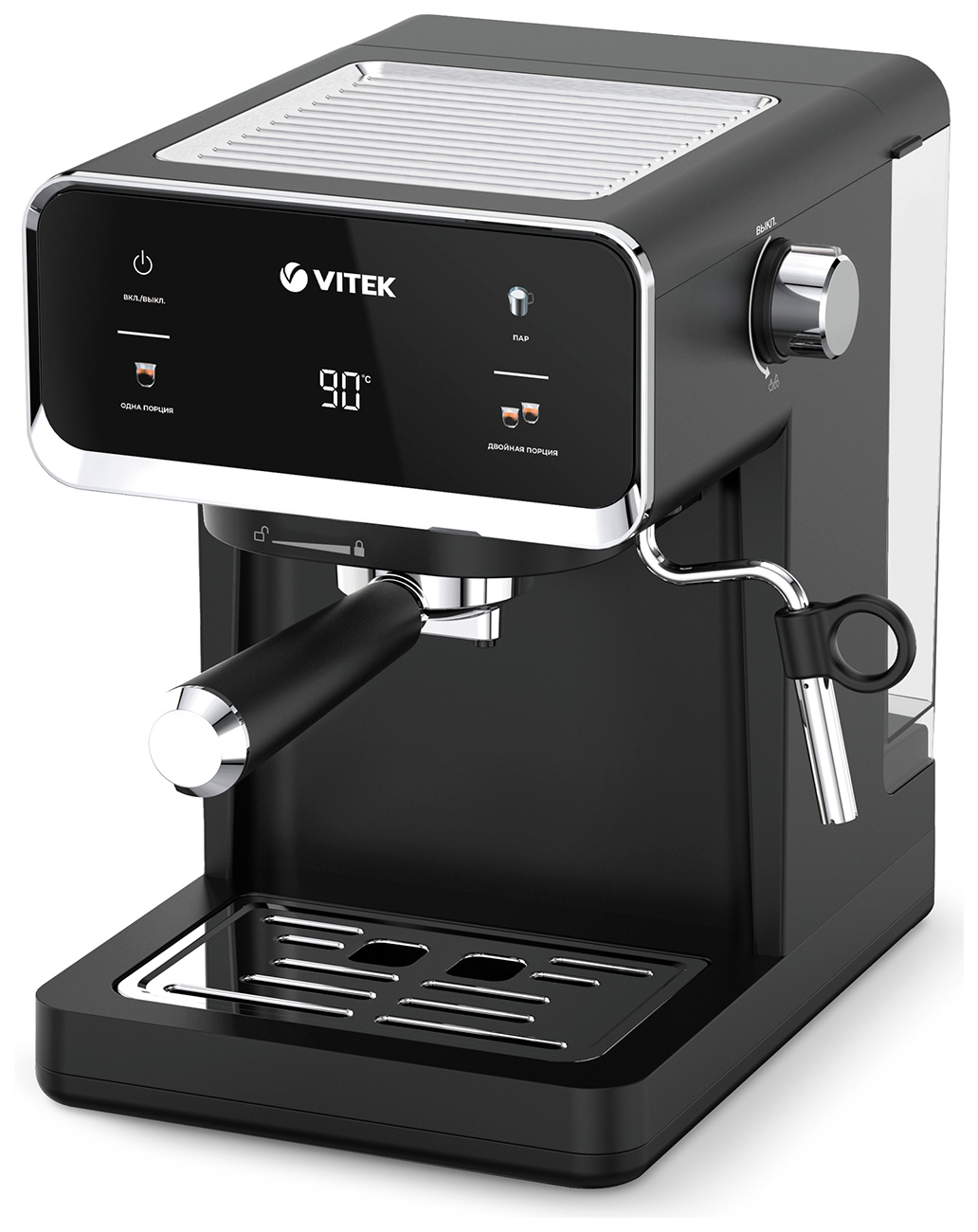 Изображение товара Рожковая кофеварка Vitek VT-1516 1000 Вт черная с сенсорным управлением