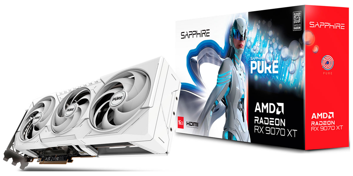 Изображение товара Видеокарта Sapphire Radeon RX 9070 XT PURE OC 16GB (11348-02-20G)