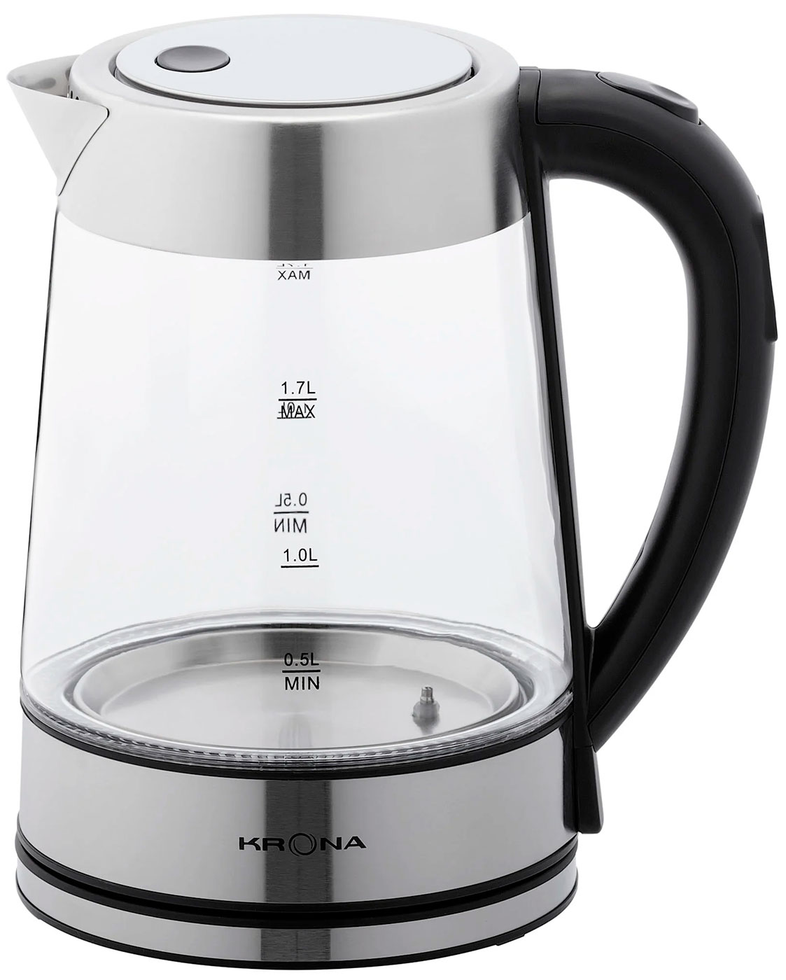 

Чайник электрический Krona Digitaler Glas Licht 1.7л, Черный