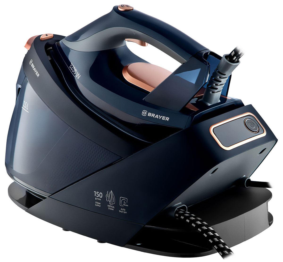 Изображение товара Паровая станция Brayer BR4157 мощный парогенератор с резервуаром 1.5 л