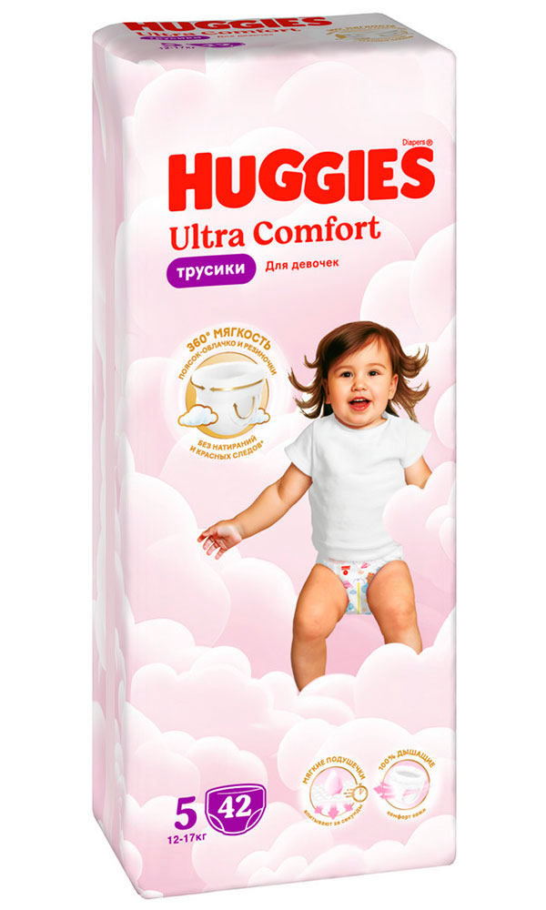 Изображение товара Подгузники-трусики Huggies Ultra Comfort для девочек 12-17 кг, 42 шт
