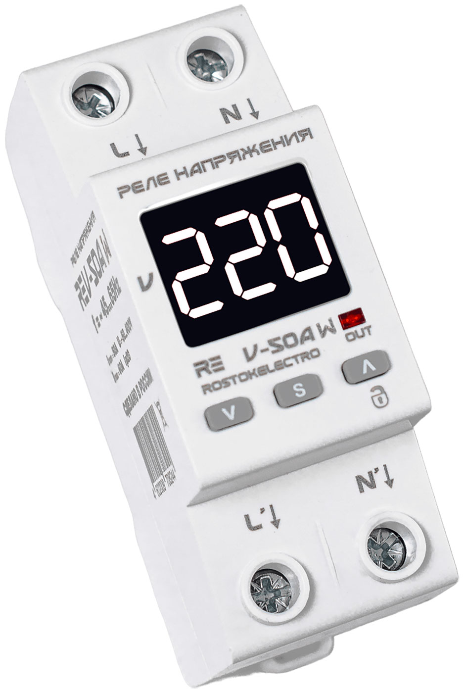 

Реле напряжения RE V-50А W, Белый