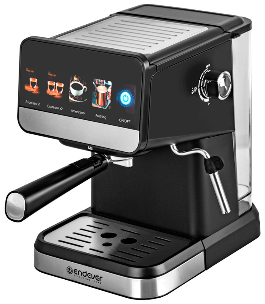 

Кофеварка рожковая Endever Costa-1092, черная/стальной, Черный/стальной