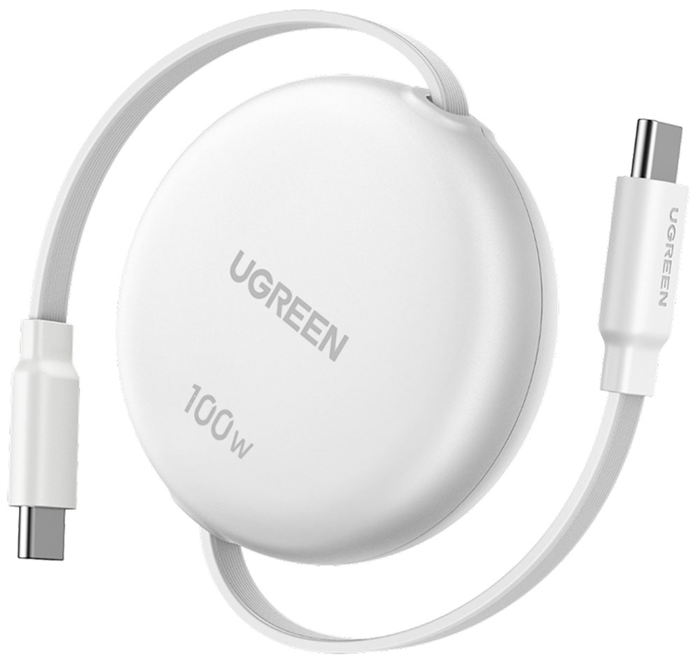 

Кабель выдвижной Ugreen Nexode Uno L531, USB-C - USB-C, 100 Вт, 1 м (95673), Белый