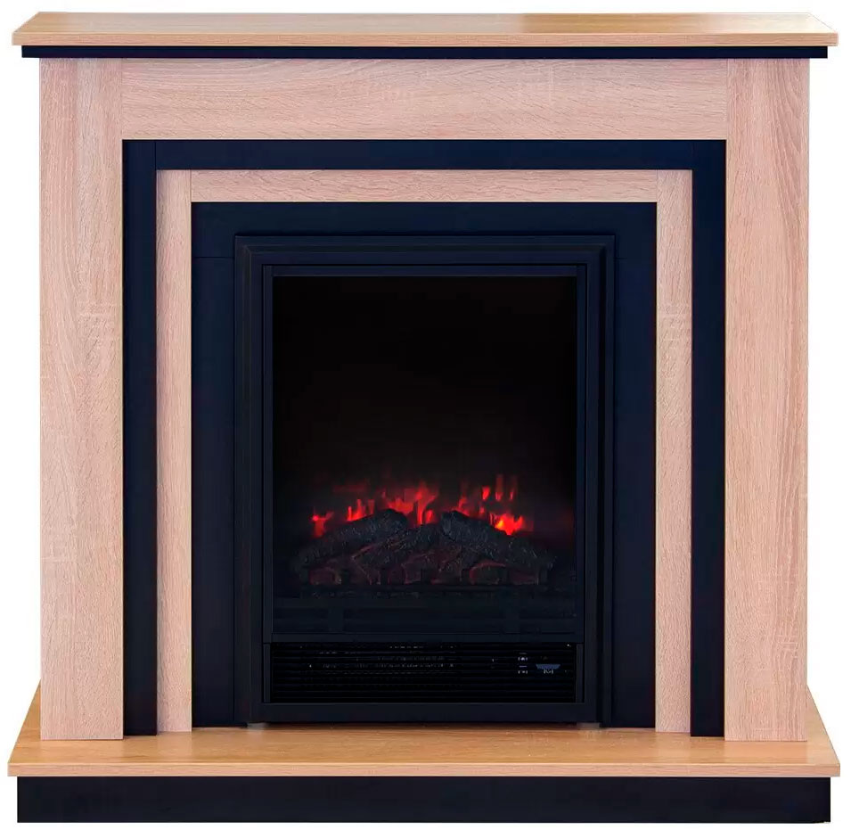 Изображение товара Каминокомплект Elekam Bronx с очагом Pulsar 23G дуб сонома с черным