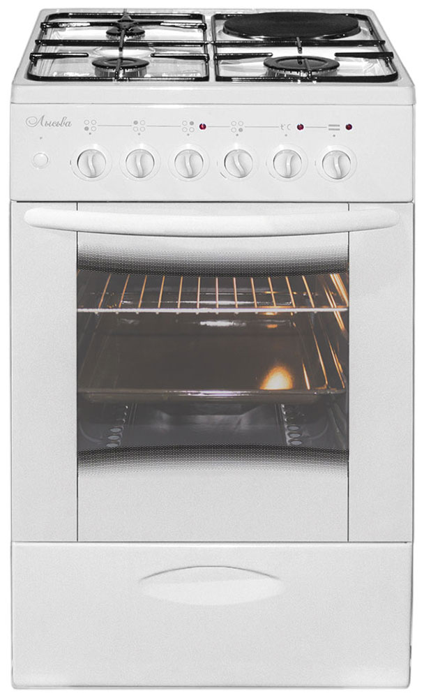 Изображение товара Комбинированная плита Лысьва ЭГ 1/3г14 МС-2у белая, со стеклянной крышкой