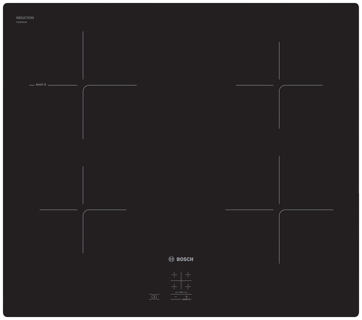 

Электрическая варочная панель Bosch Serie | 2 PUG61KAA5E, Черный