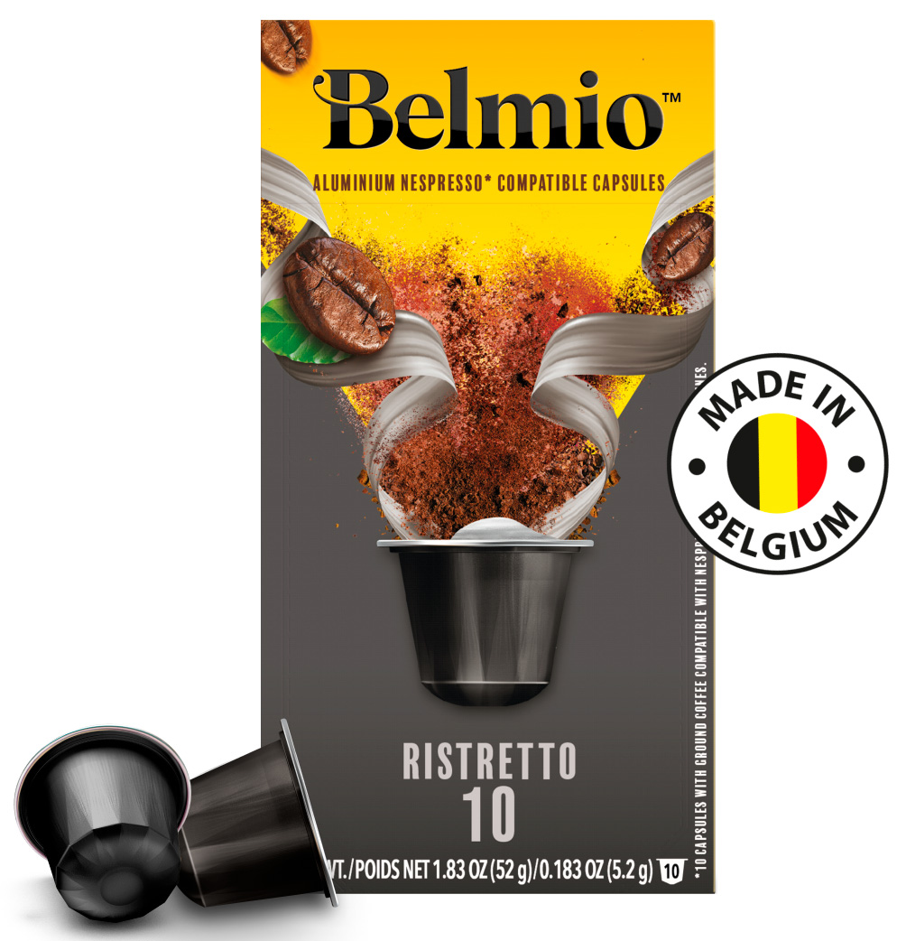 Кофе молотый в алюмиевых капсулах Belmio Espresso Ristretto (intensity 10) кофе в зернах belmio beans ristretto blend pack 500g