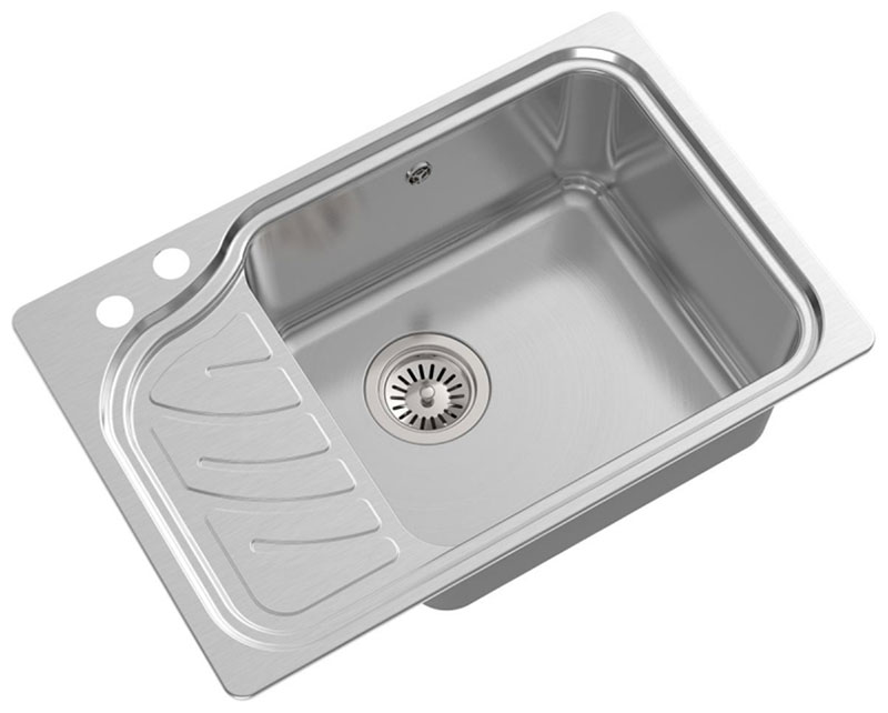 Изображение товара Кухонная мойка Oulin OL-327R Satин с крылом и Pop-Up системой, Россия