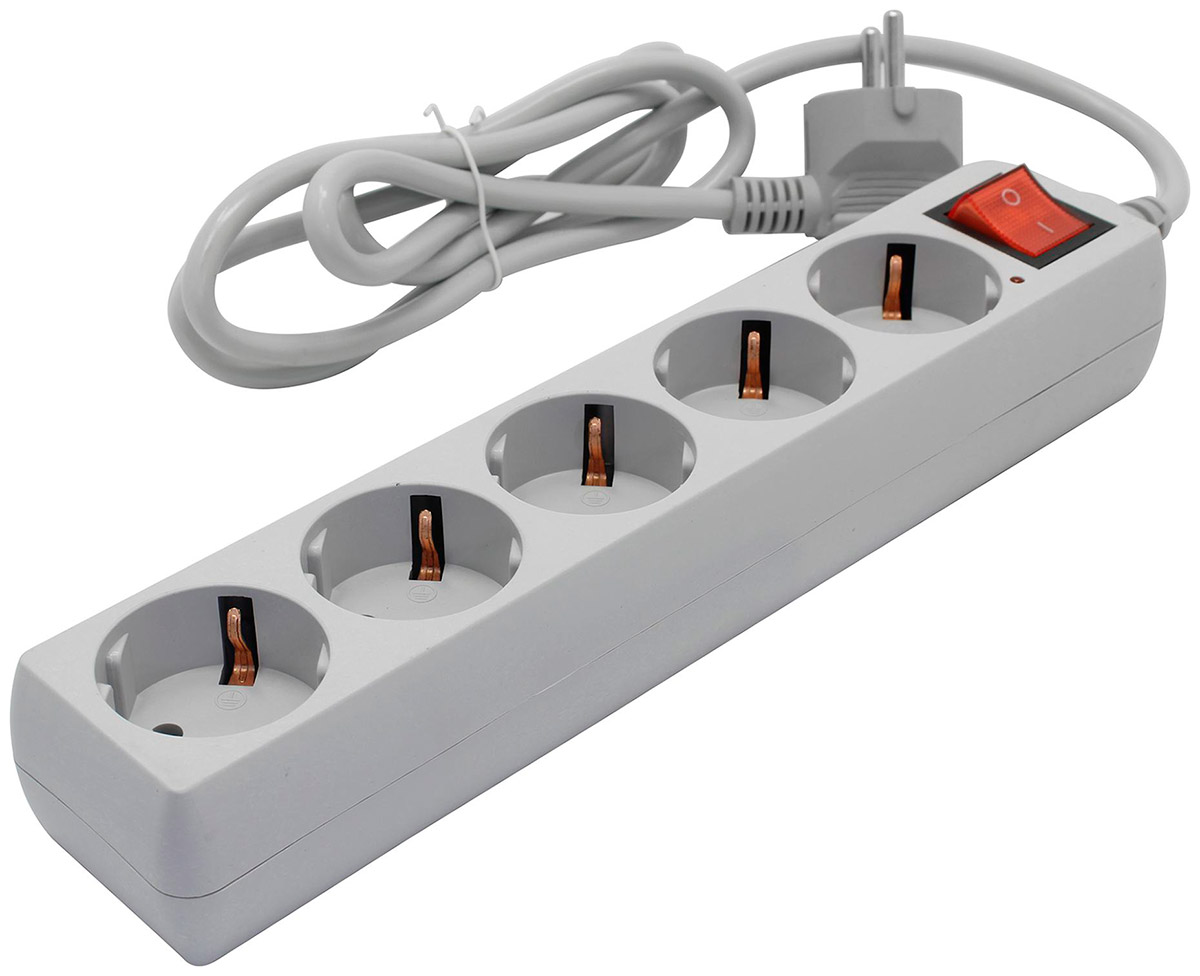 Изображение товара Сетевой фильтр Buro 500SL-3-G 3 м, 5 розеток, серый