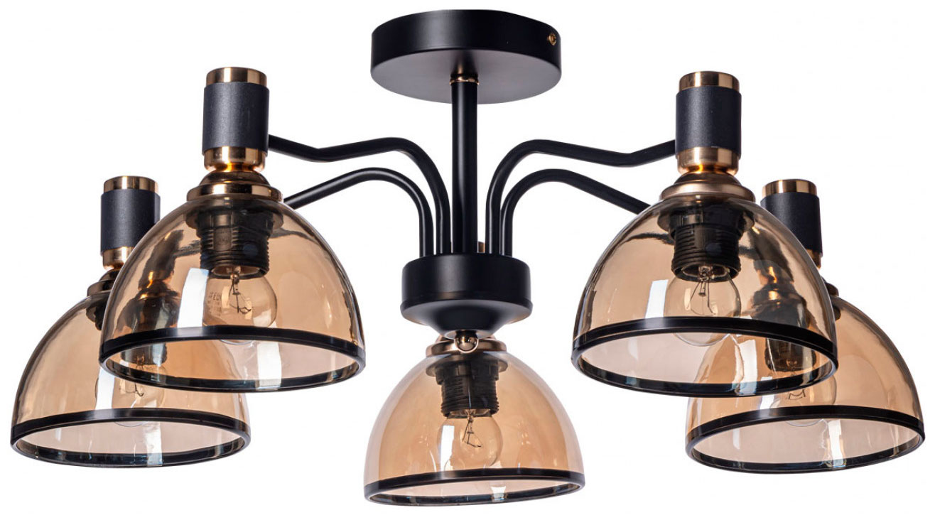 

Люстра потолочная De City Дэла 5*60W E27 220 V 635011005, Черный/золотой