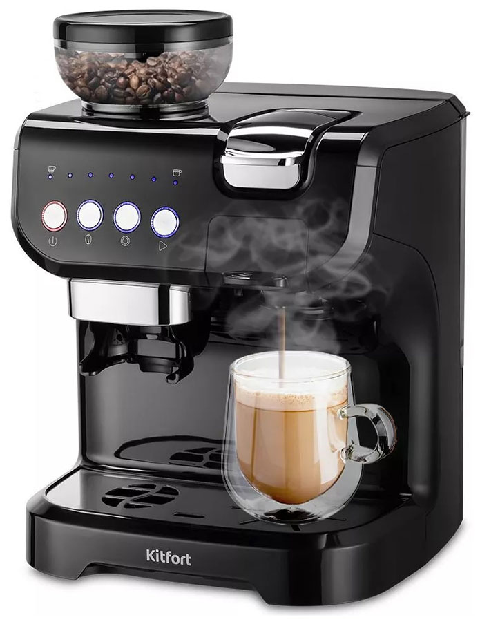 

Кофеварка 3 в 1 Kitfort КТ-7107, Черный