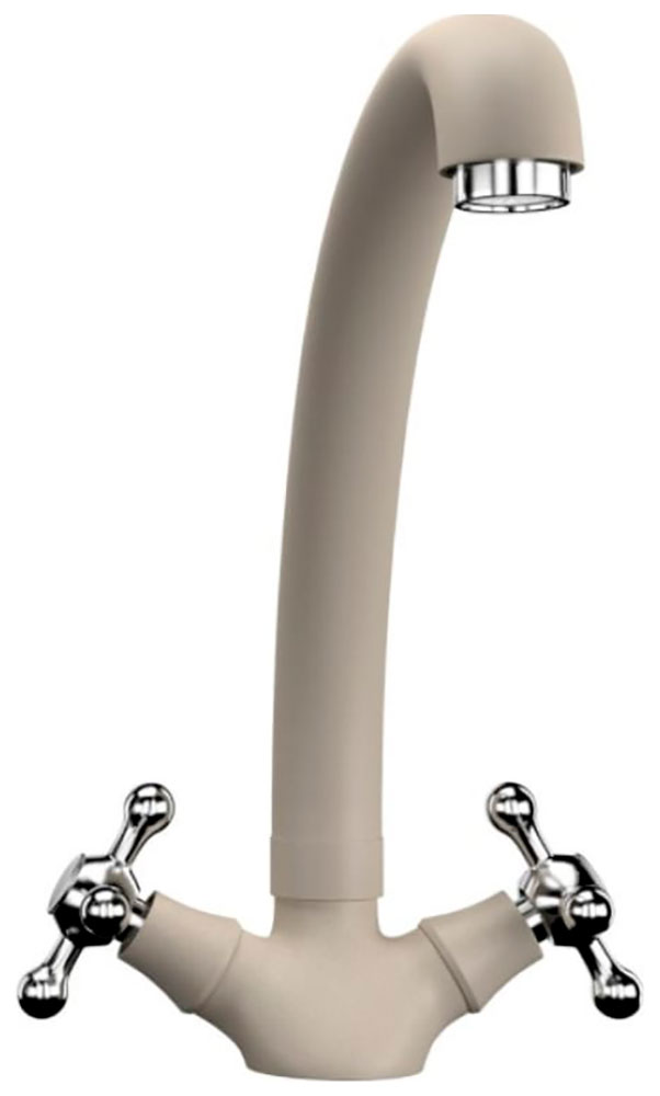 Изображение товара Кухонный смеситель Ulgran U-013 бежевый двухрычажный с поворотным изливом