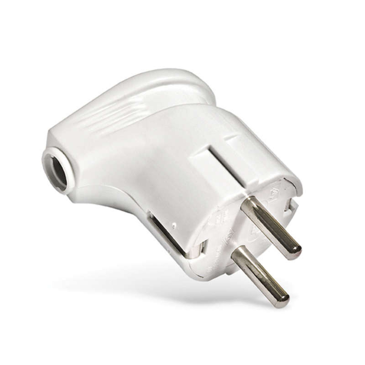 Изображение товара Вилки Универсал Вилка электрическая угловая 16А 250В с заземл. бел. (еврослот) UNIVersal