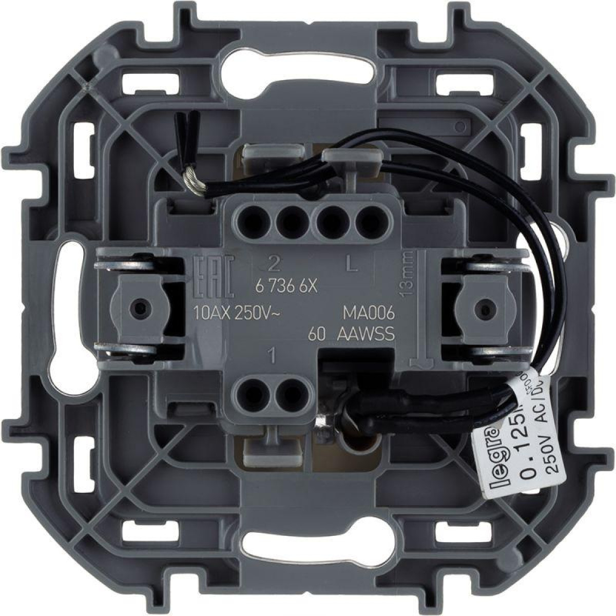 Изображение товара Выключатель Inspiria одноклавишный с подсветкой 10А IP20 для скрытого монтажа