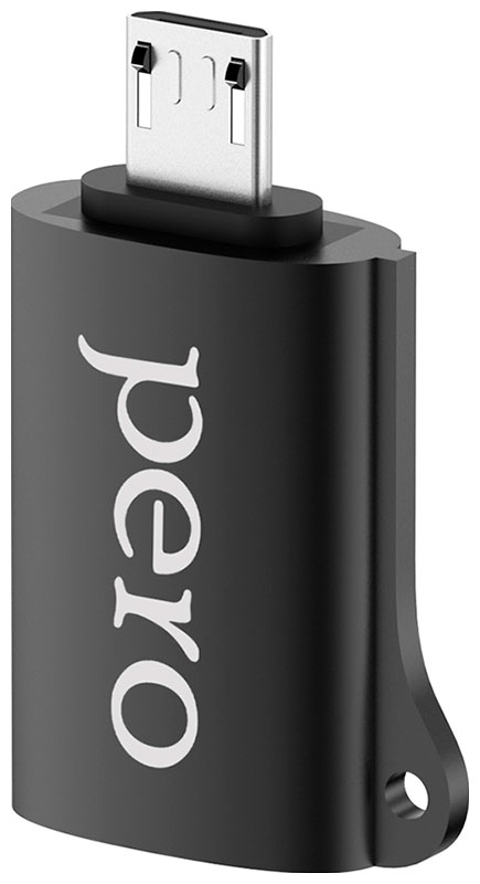 Адаптер Pero AD02 OTG MICRO USB TO USB 2.0 черный цена и фото