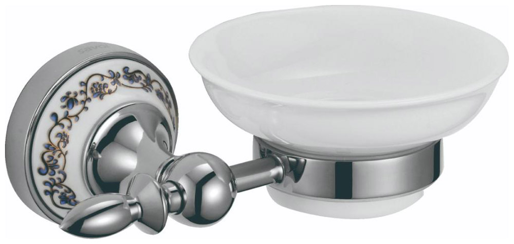 Изображение товара Керамическая мыльница Savol с настенным держателем 68а хром латунь
