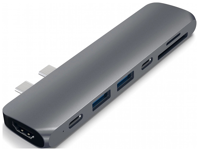 Изображение товара USB-хаб Satechi Aluminum Pro Hub для Macbook Pro USB-C с HDMI и карт-ридером