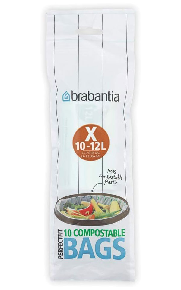 Изображение товара Биоразлагаемые мешки для мусора Brabantia PerfectFit 10-12 л, 10 шт, белые
