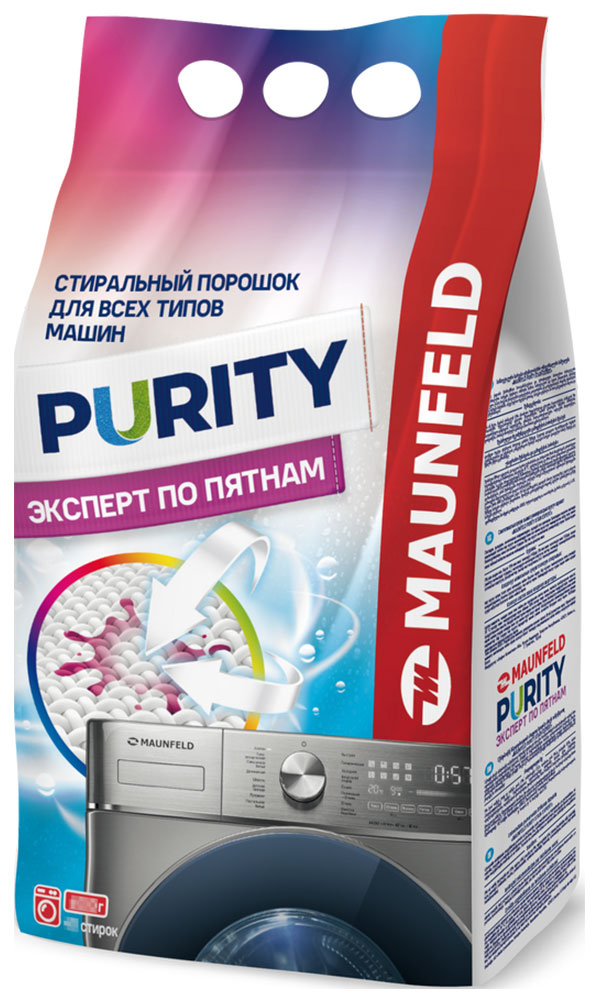 Изображение товара Стиральный порошок Maunfeld Purity: эксперт по пятнам 9000 г для белого и цветного белья